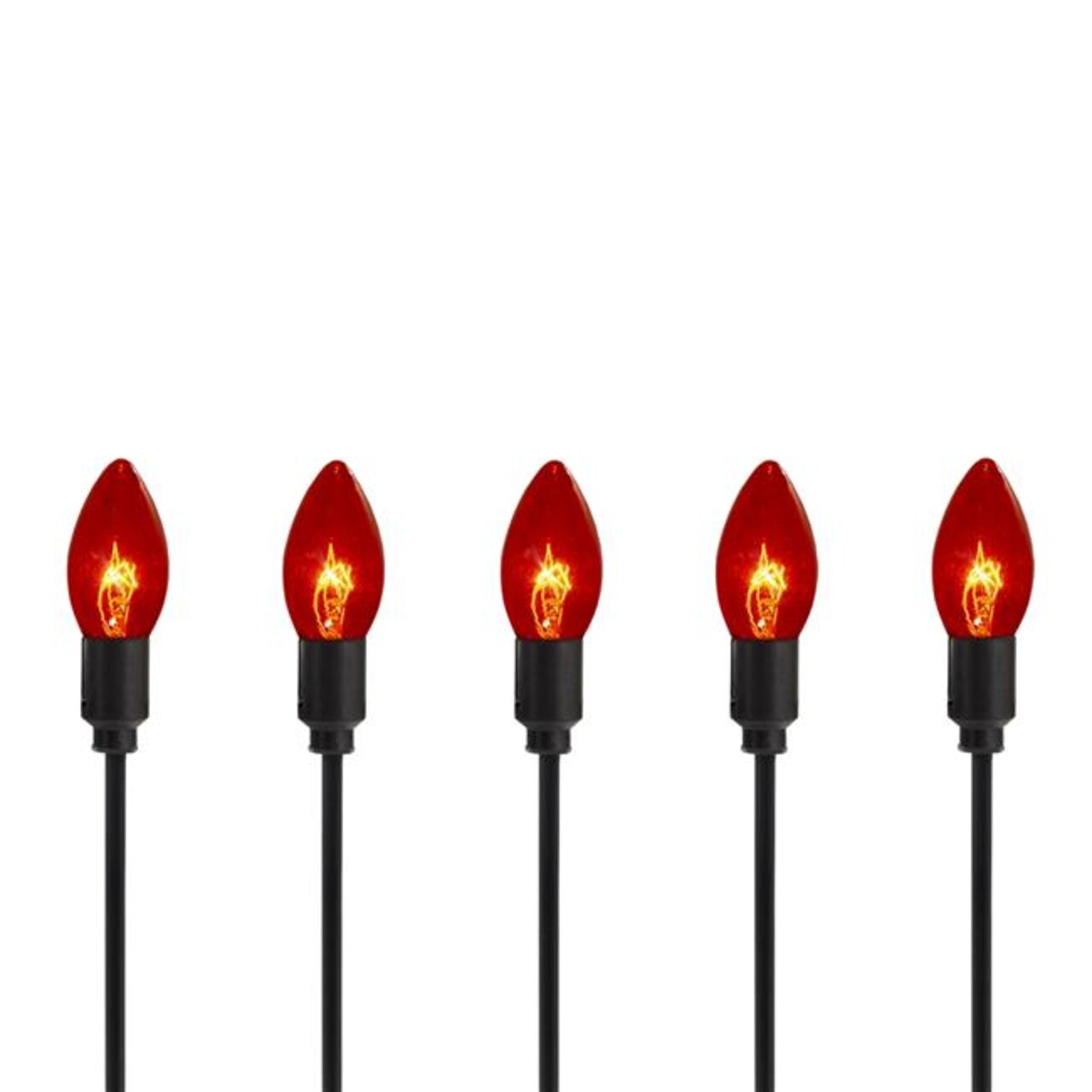 Northlight 8.75 ft. Wire Orange C9 Bulb Halloween Pathway Markers, Black - Set of 10